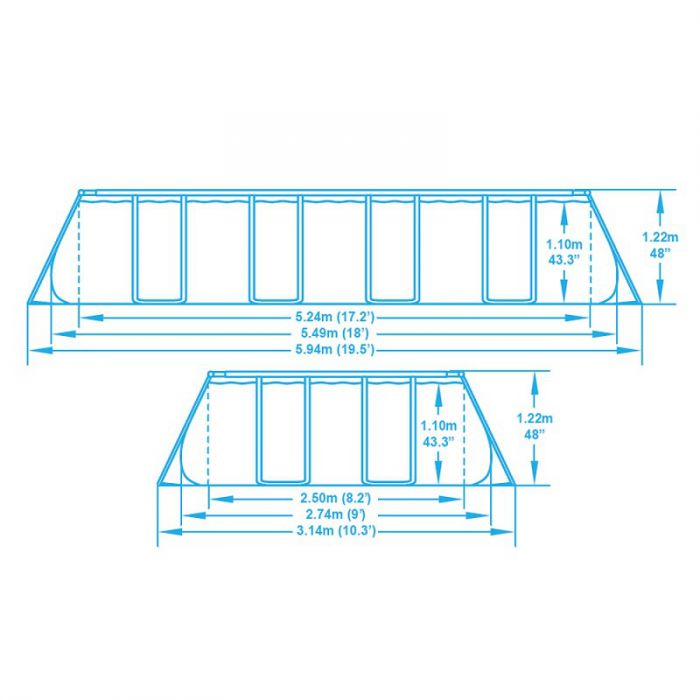 Каркасный бассейн Bestway 56465 BW, Power Steel 549х274х122см, 14812л, фильтр-насос, лестница, тент